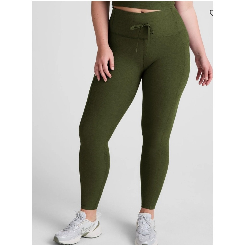 Beyond Yoga Spacedye Go Pocket Midi Leggings Army Green Size Small NWT
